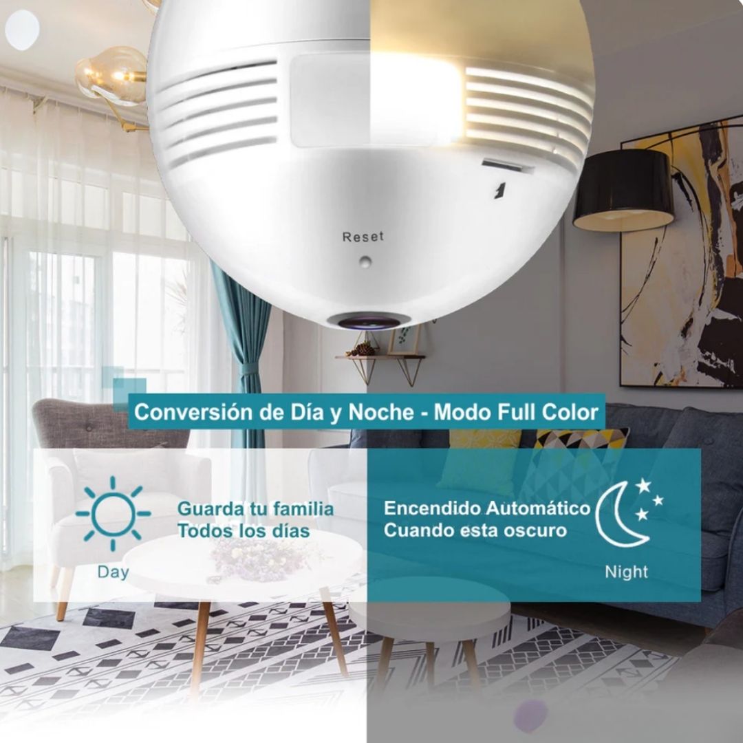 Camara De Seguridad Wifi Tipo Bombillo