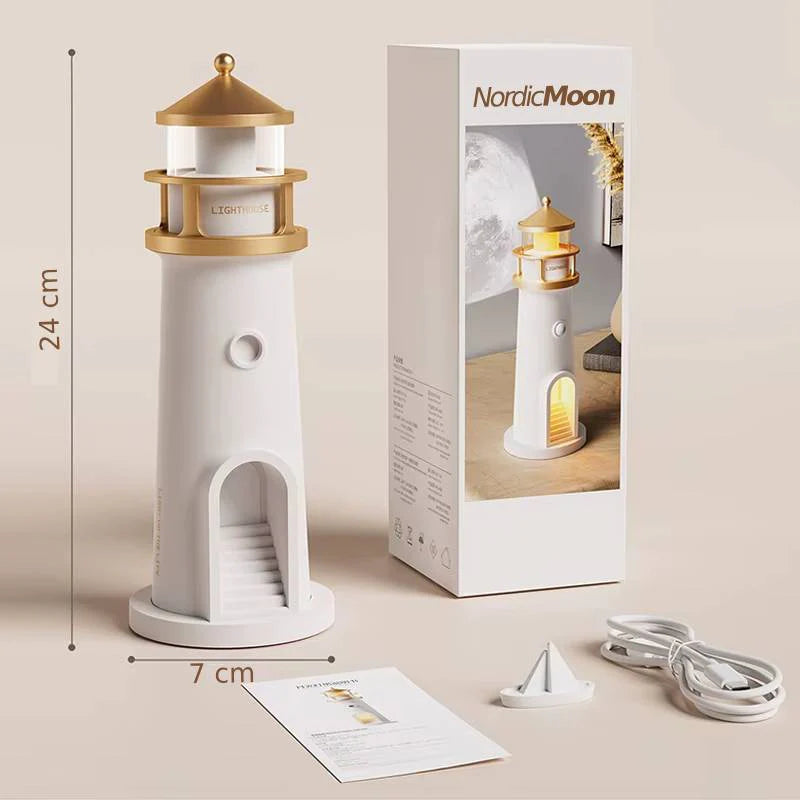 Lampara Faro, proyector de luna y parlante Todo en 1!