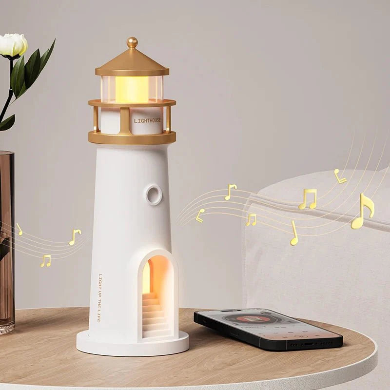 Lampara Faro, proyector de luna y parlante Todo en 1!
