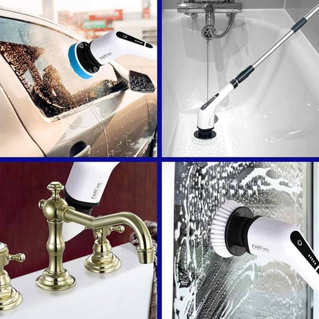 Cepillo eléctrico inalámbrico para baño color blanco