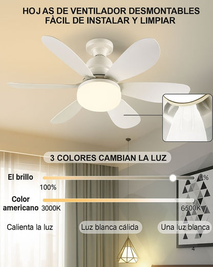 Ventilador de Techo 2 en 1 con Luz LED y Control Remoto